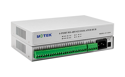 4口PORT集線(xiàn)器UT-1304H 工業(yè)級(jí)雙電源RS-232/RS-485轉(zhuǎn)4口PORT RS-485/422集線(xiàn)器